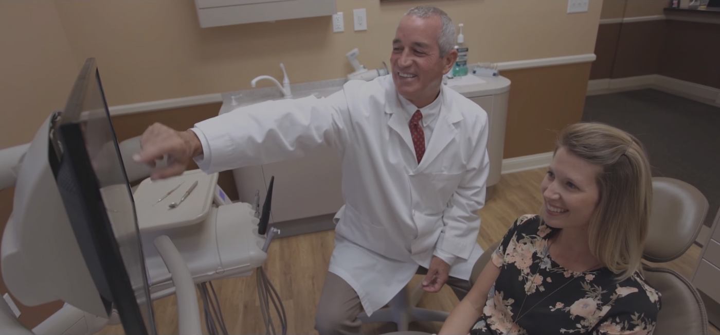 Saint Augustine Florida dentist showing a patient their dental x rays