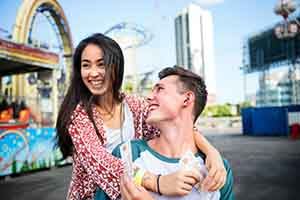 Invisalign patient in St. Augustine on a date 