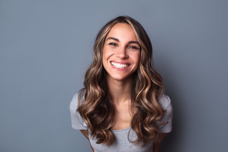 person with good oral hygiene smiling