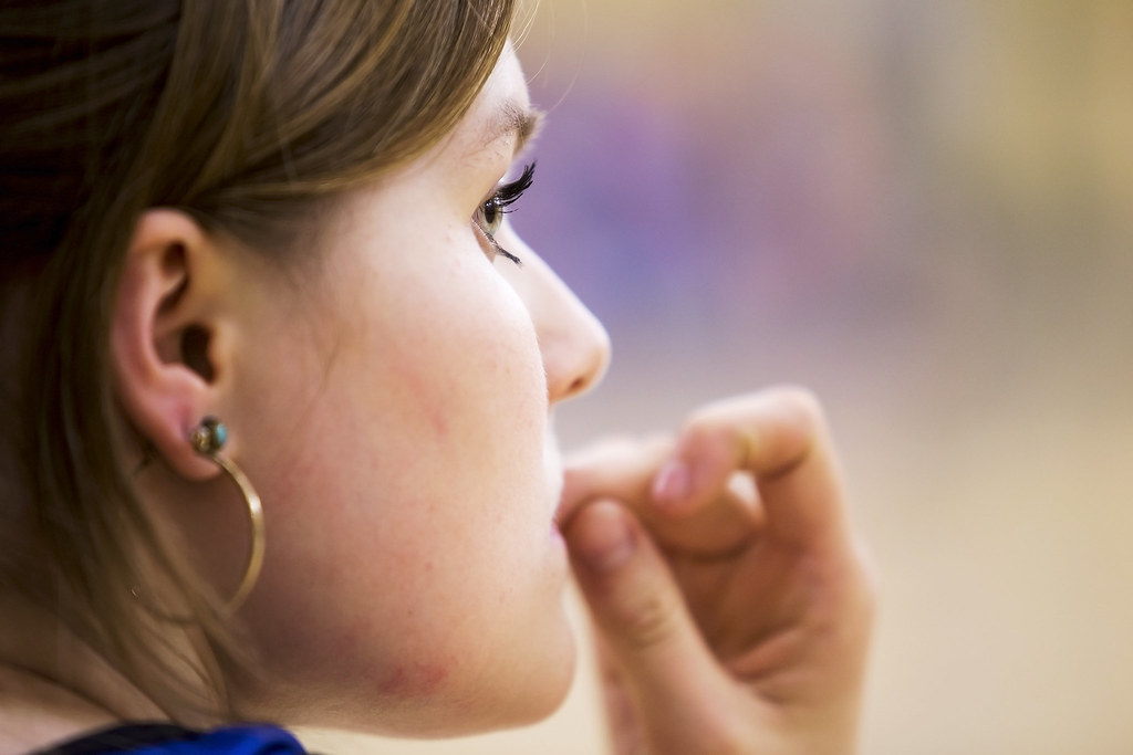 person biting nails